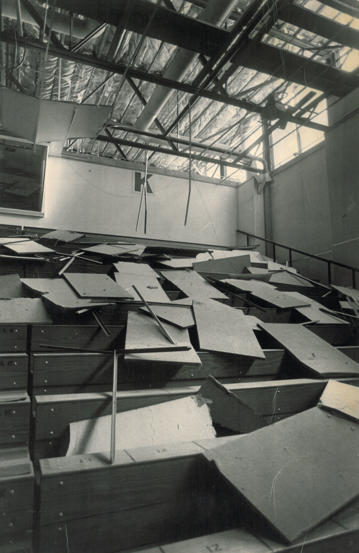 Damage in Carroll College gym